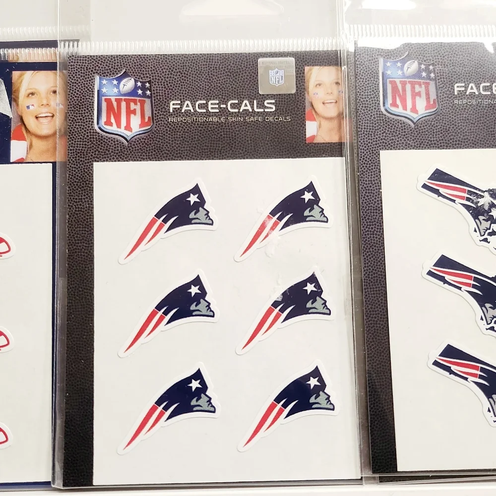 NWT SET OF 3 FACE DECALS: REDSOX & PATRIOTS FANGEAR! - Picture 10 of 12